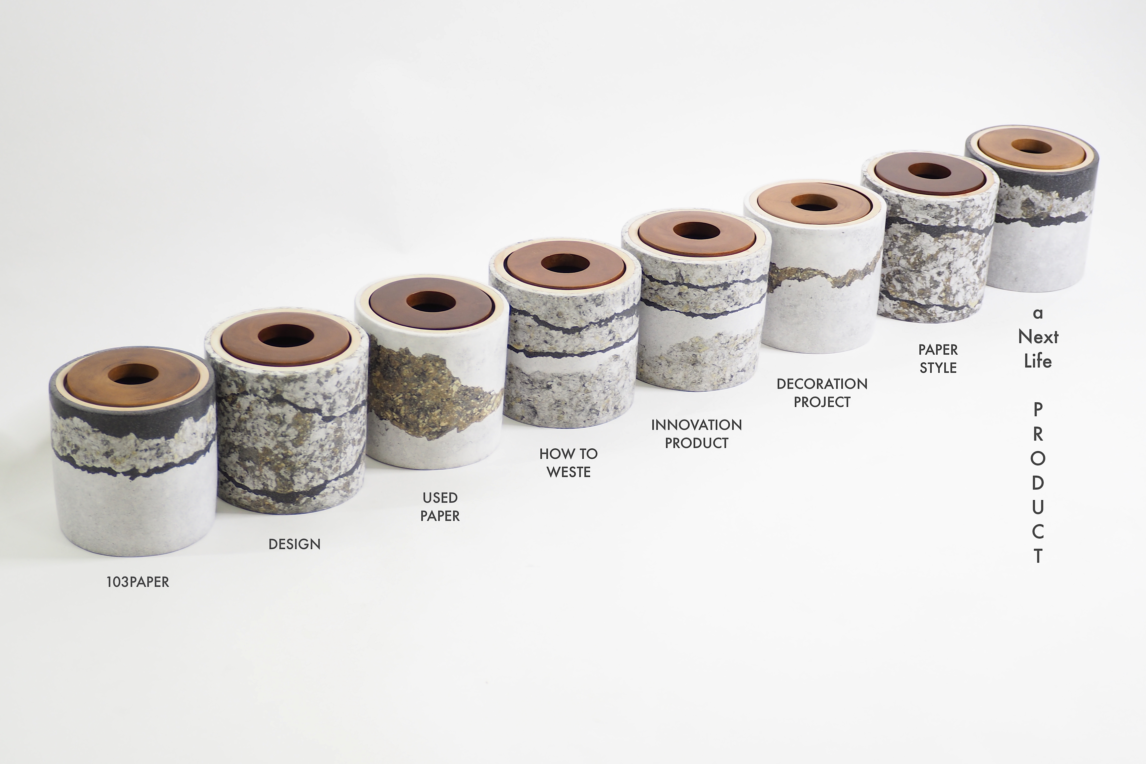 103PAPER NO.35  :  PAPER VASE  -  Our designs give new life to recycled paper and other natural materials,  Handmade sculptures , Which is created piece by piece.