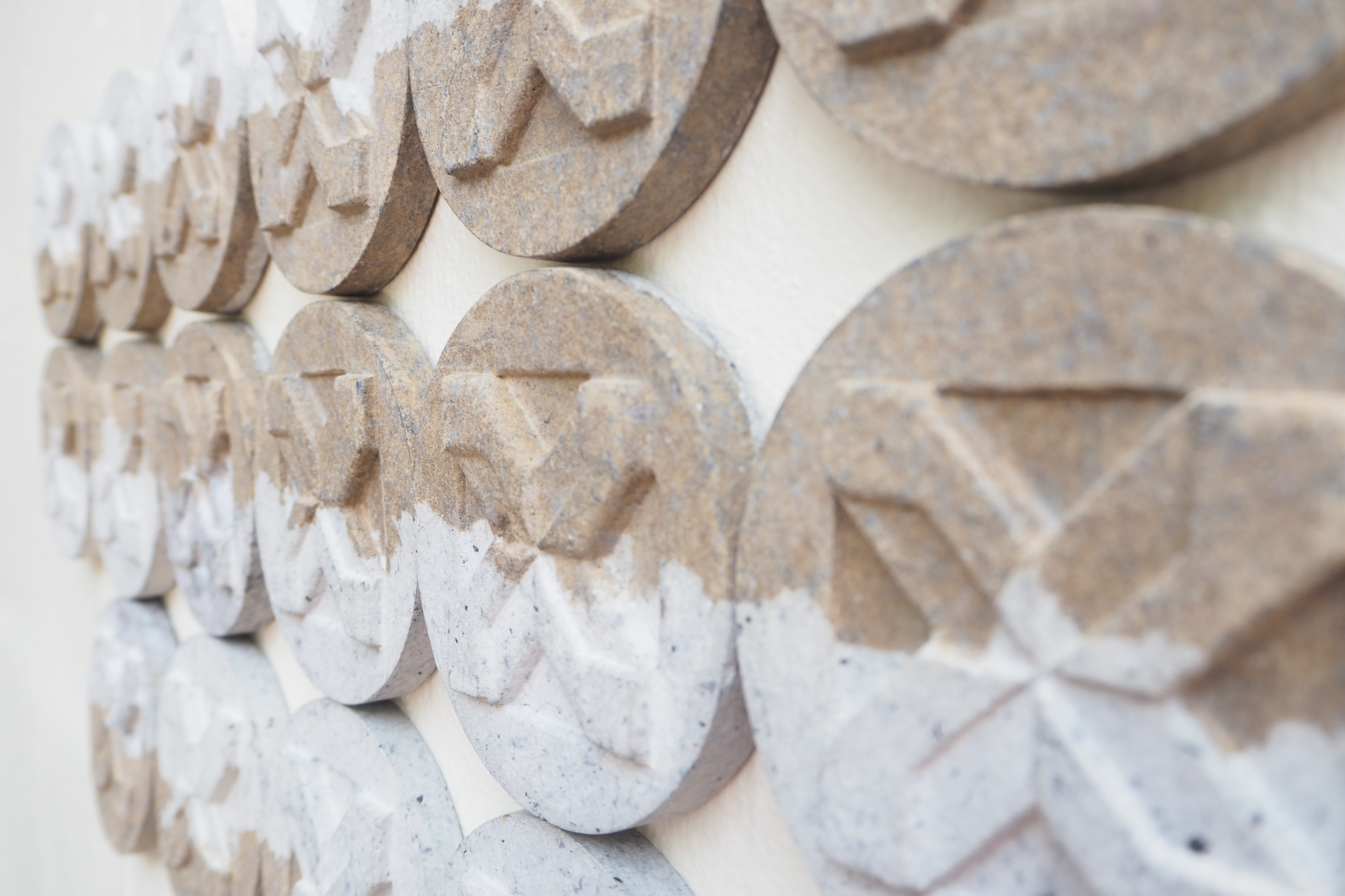 103PAPER NO.47  :  PAPER WALL  -  Our designs give new life to recycled paper and other natural materials,  Handmade sculptures , Which is created piece by piece.