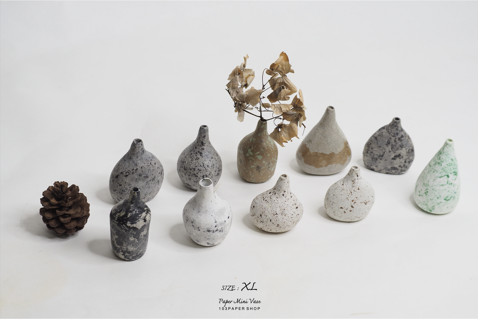 103PAPER NO.48 : PAPER MINI VASE - Our designs give new life to recycled paper and other natural materials, Handmade sculptures , Which is created piece by piece. 103PAPER NO.48 : PAPER MINI VASE - Our designs give new life to recycled paper and other natural materials, Handmade sculptures , Which is created piece by piece.