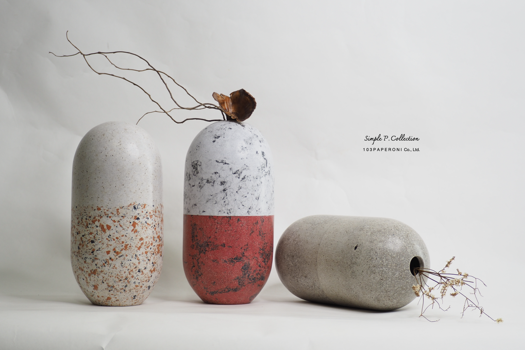 SIMPLY P COLLECTION NO.2 : PAPER VASE - Our designs give new life to recycled paper and other natural materials, Handmade sculptures , Which is created piece by piece. SIMPLY P COLLECTION NO.2 : PAPER VASE - Our designs give new life to recycled paper and other natural materials, Handmade sculptures , Which is created piece by piece.