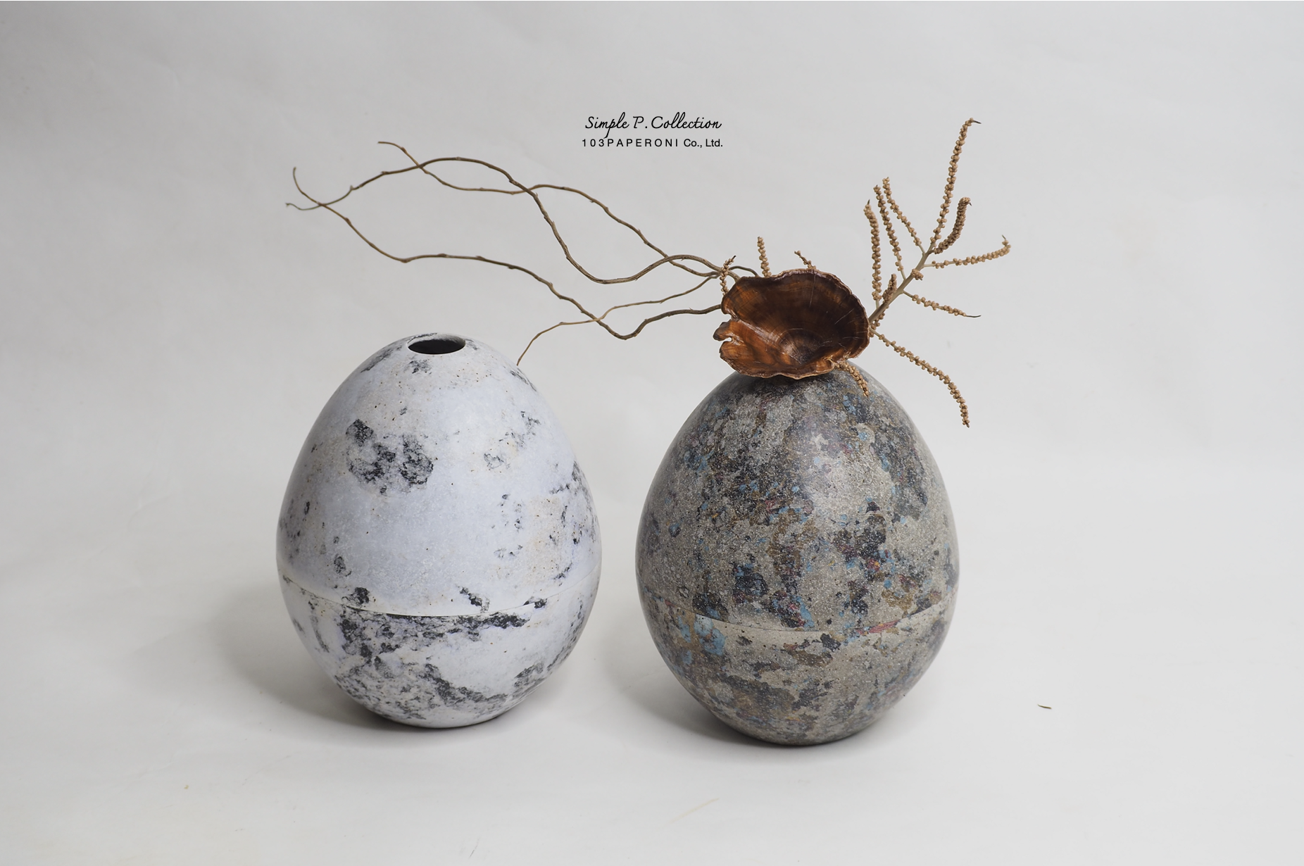 SIMPLY P COLLECTION NO.3 : PAPER VASE - Our designs give new life to recycled paper and other natural materials, Handmade sculptures , Which is created piece by piece. SIMPLY P COLLECTION NO.3 : PAPER VASE - Our designs give new life to recycled paper and other natural materials, Handmade sculptures , Which is created piece by piece.