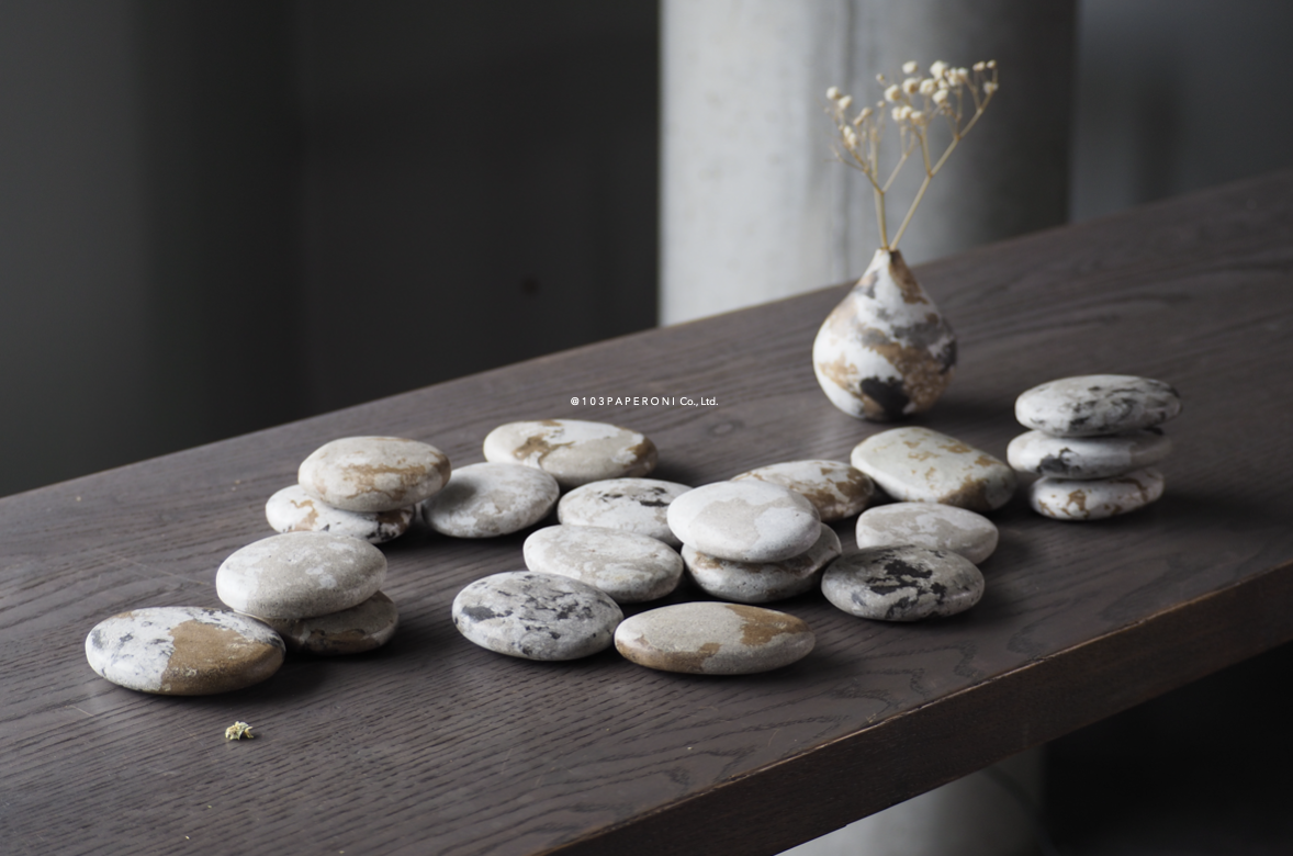 103PAPER NO.46 (Paper Rock / Paper Rock Magnet / Paper Rock Vase)   :   Our designs give new life to recycled paper and other natural materials,  Handmade sculptures , Which is created piece by piece.