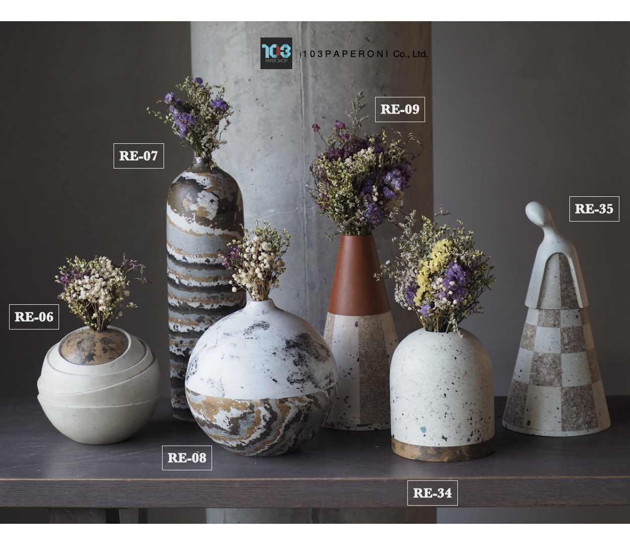 RE.06 - RE.09 , RE.34 - RE.35 : PAPER SCULPTURE AND PAPER VASE - Our designs give new life to recycled paper and other natural materials, Handmade sculptures , Which is created piece by piece. RE.06 - RE.09 , RE.34 - RE.35 : PAPER SCULPTURE AND PAPER VASE - Our designs give new life to recycled paper and other natural materials, Handmade sculptures , Which is created piece by piece.