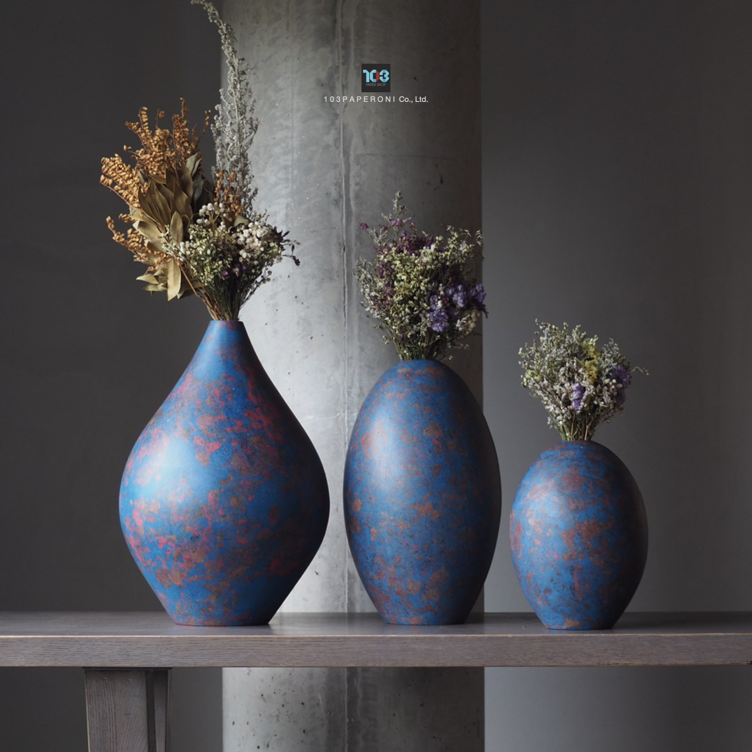 RE.85 - RE.87 : PAPER VASE - Our designs give new life to recycled paper and other natural materials, Handmade sculptures , Which is created piece by piece. RE.85 - RE.87 : PAPER VASE - Our designs give new life to recycled paper and other natural materials, Handmade sculptures , Which is created piece by piece.
