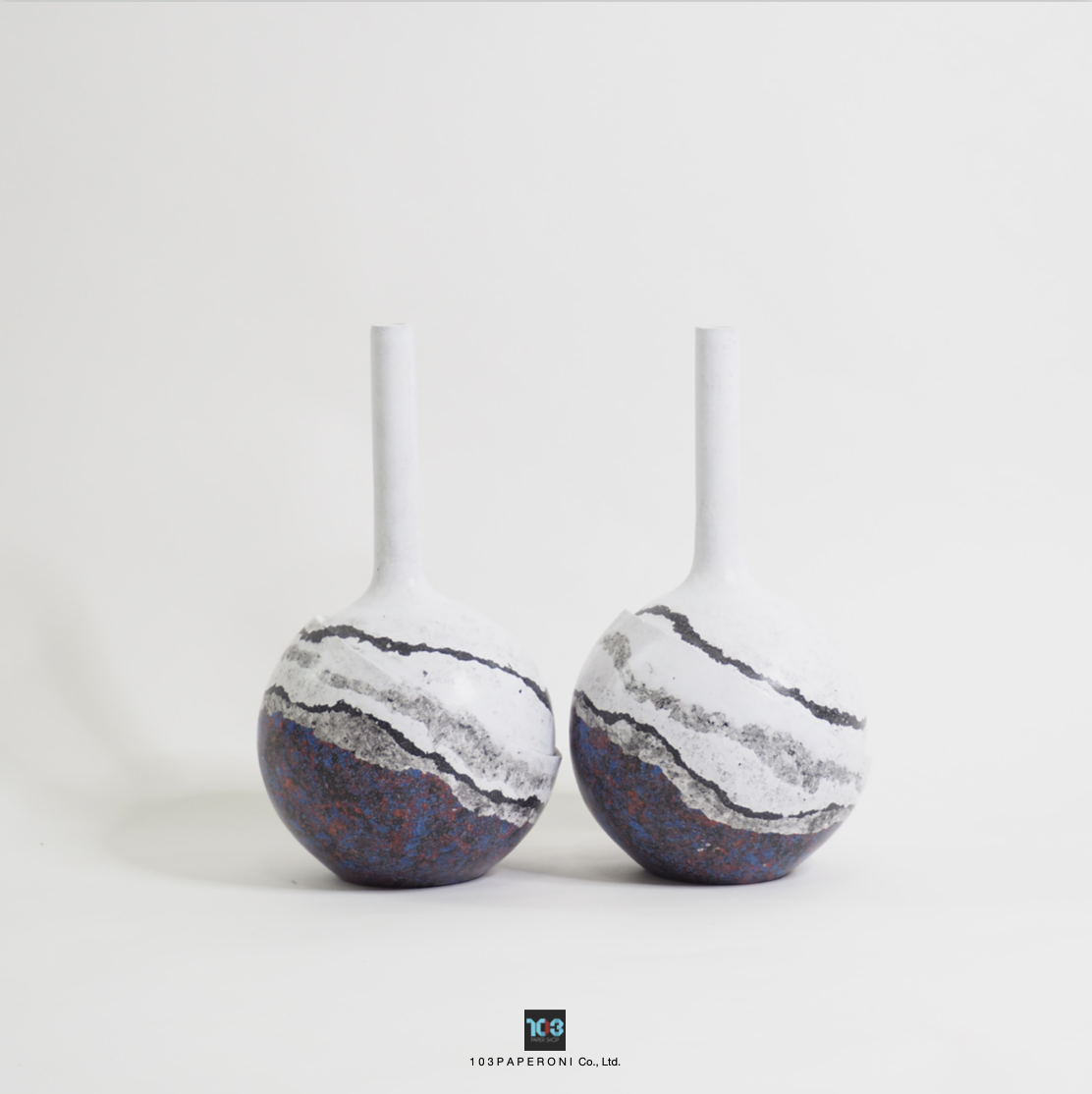 103PAPER NO.51 : PAPER VASE - Our designs give new life to recycled paper and other natural materials, Handmade sculptures , Which is created piece by piece. 103PAPER NO.51 : PAPER VASE - Our designs give new life to recycled paper and other natural materials, Handmade sculptures , Which is created piece by piece.
