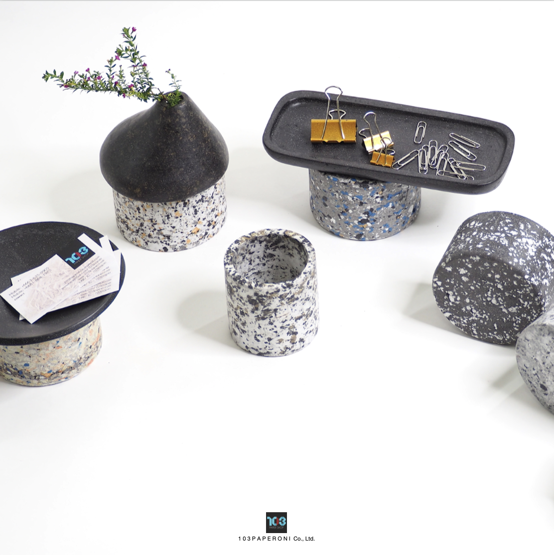 PAPER TERRAZZO : PAPER ACCESSORIES OTHER - Our designs give new life to recycled paper and other natural materials, Handmade sculptures , Which is created piece by piece. PAPER TERRAZZO : PAPER ACCESSORIES OTHER - Our designs give new life to recycled paper and other natural materials, Handmade sculptures , Which is created piece by piece.