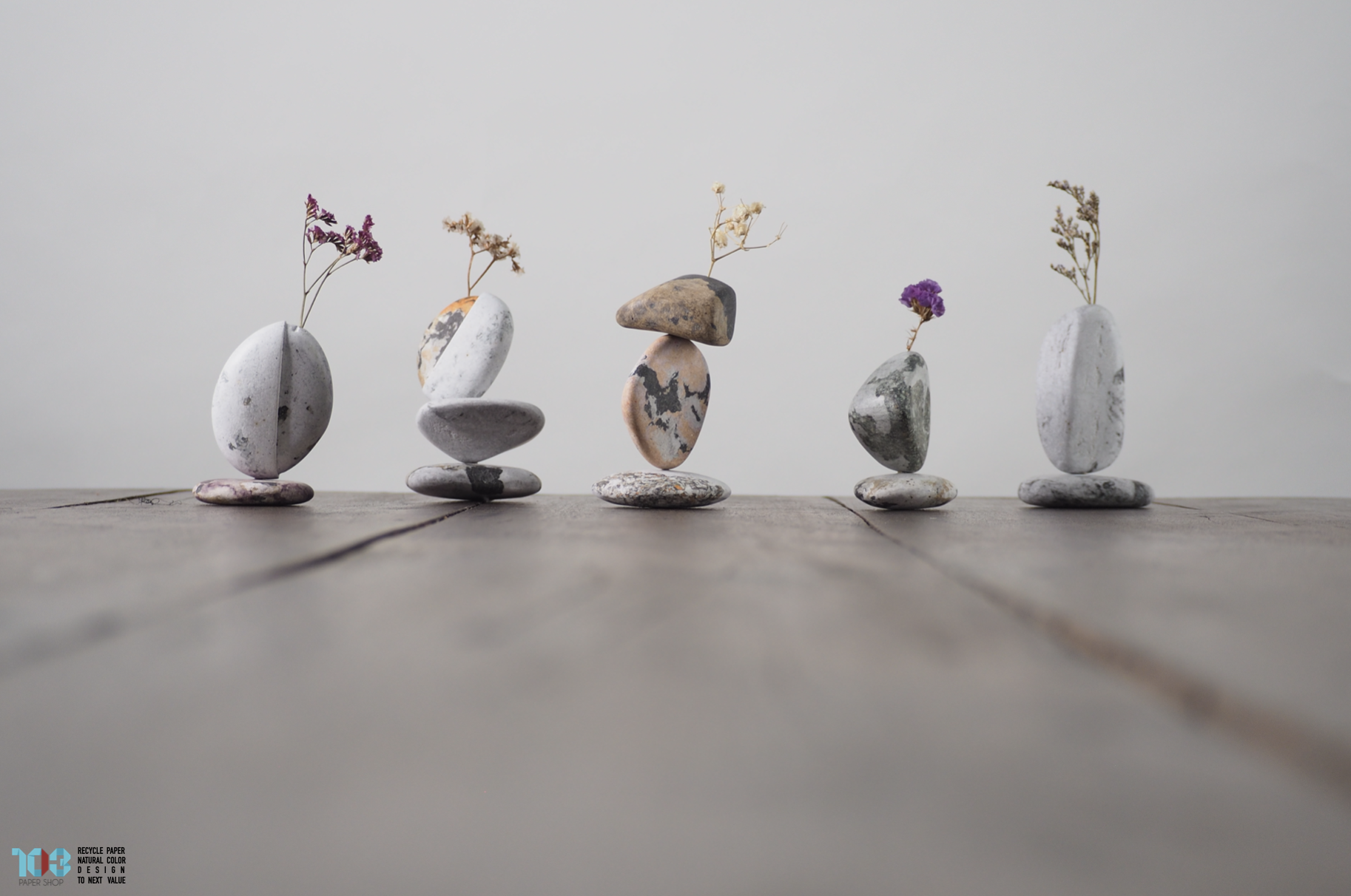 Khun Chom Choei / คุณชมเชย  :  PAPER VASE  -  Our designs give new life to recycled paper and other natural materials,  Handmade sculptures , Which is created piece by piece.