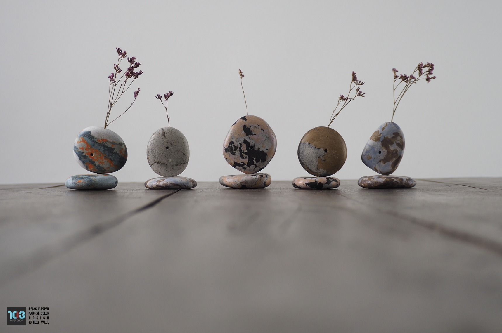 Khun Chom Choei / คุณชมเชย  :  PAPER VASE  -  Our designs give new life to recycled paper and other natural materials,  Handmade sculptures , Which is created piece by piece.