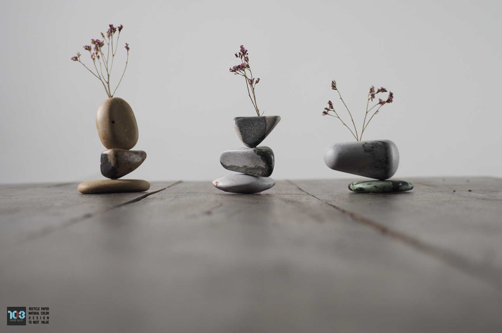 Khun Chom Choei / คุณชมเชย  :  PAPER VASE  -  Our designs give new life to recycled paper and other natural materials,  Handmade sculptures , Which is created piece by piece.