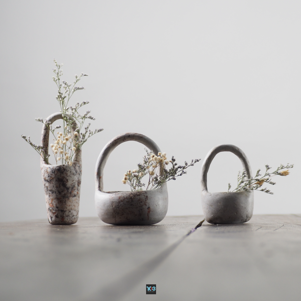 Paper Basket / ตะกร้าคุณยาย  -  Our designs give new life to recycled paper and other natural materials,  Handmade sculptures , Which is created piece by piece.