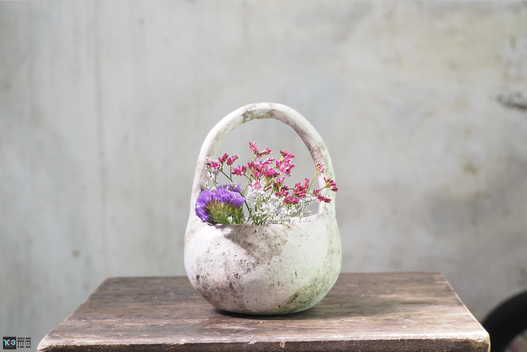 Paper Basket / ตะกร้าคุณยาย  -  Our designs give new life to recycled paper and other natural materials,  Handmade sculptures , Which is created piece by piece.