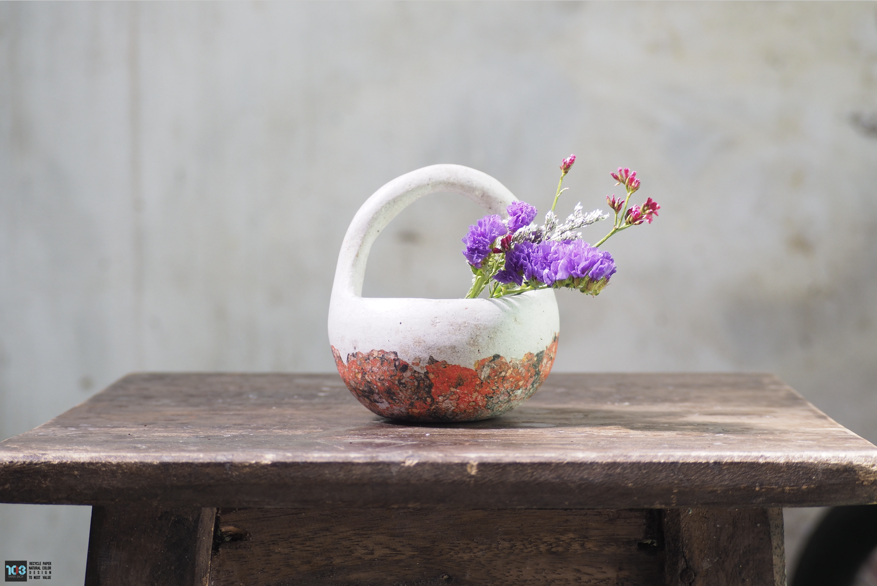 Paper Basket / ตะกร้าคุณยาย  -  Our designs give new life to recycled paper and other natural materials,  Handmade sculptures , Which is created piece by piece.