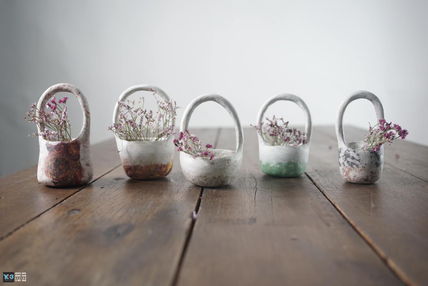 Paper Basket / ตะกร้าคุณยาย  -  Our designs give new life to recycled paper and other natural materials,  Handmade sculptures , Which is created piece by piece.